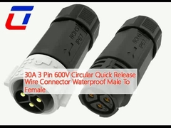 30A 3 pin 600V conector de cable circular de liberación rápida resistente al agua hombre a mujer