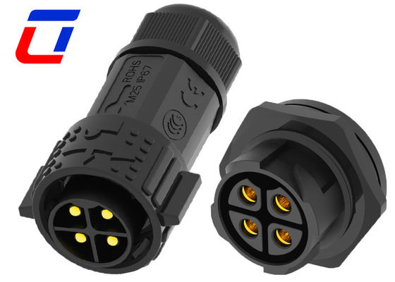 Conector de 4 pines impermeable de hombre a mujer Conector de montaje de panel circular IP67