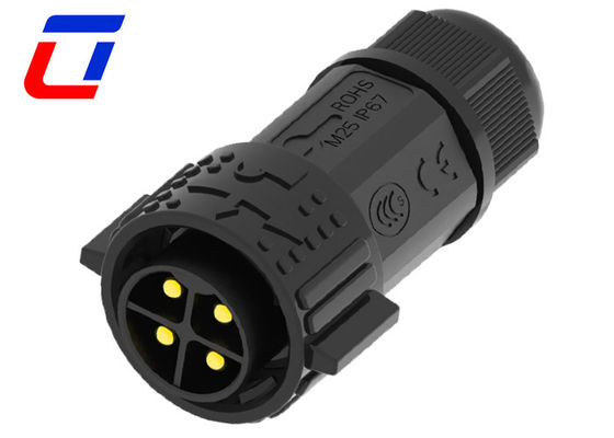 Conector de 4 pines impermeable de hombre a mujer Conector de montaje de panel circular IP67