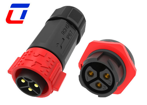 50A 3 pines de cable impermeable para el conector del tablero hombre y mujer M25 Push Lock