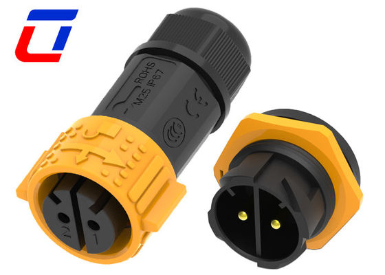 Conector de alimentación de alta tensión de 600 V IP67 a prueba de agua 2 pines para equipos eléctricos