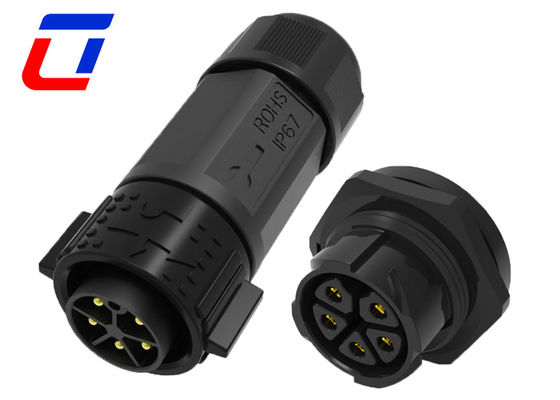 Conector de 5 pines macho y hembra impermeable IP67 30A Conectores de alta corriente