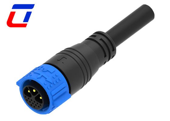 Conector de energía IP67 de 16 pines de autobloqueo Conector de cable de alimentación impermeable de 3 pines masculino