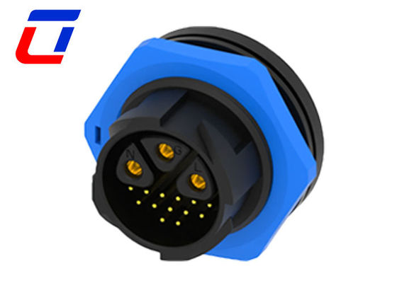 Conector de cable impermeable de 30A de 3 pines IP67 16 pines de autobloqueo y estructura de núcleo múltiple