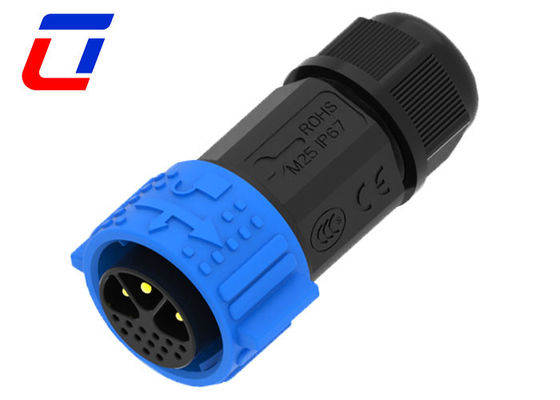 Conector de cable impermeable de 30A de 3 pines IP67 16 pines de autobloqueo y estructura de núcleo múltiple