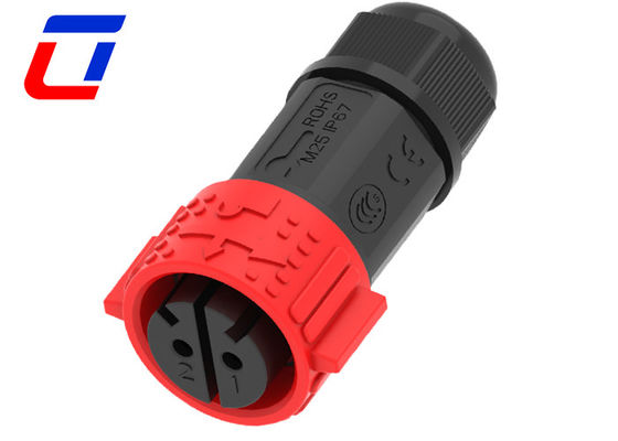 Conector impermeable de 2 pines masculino femenino 50A para cable de 16.0 mm OD Max.