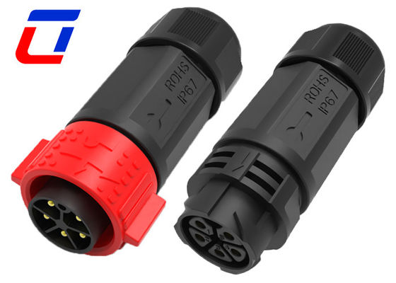 IP67 impermeable 5 pines conector masculino femenino de alta corriente nominal 30A con bloqueo de empuje