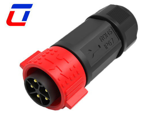 IP67 impermeable 5 pines conector masculino femenino de alta corriente nominal 30A con bloqueo de empuje