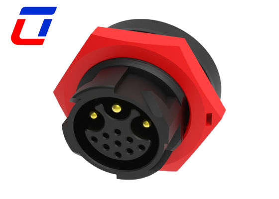 Conector circular impermeable con conector de conexión de datos y energía IP67