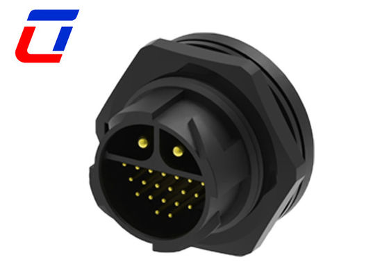 Conector de cable de datos impermeable de 30A CC IP67 20 pines de autobloqueo y estructura de núcleo múltiple
