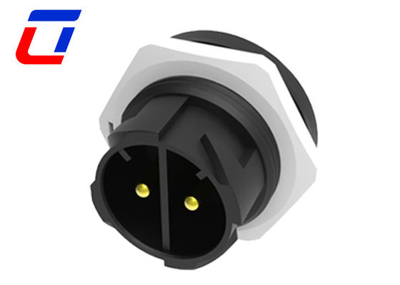Color blanco 2 pin conector femenino a prueba de agua IP67 conector de montaje de panel masculino