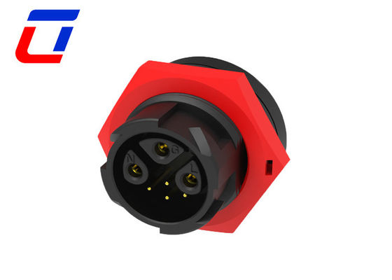 Conector impermeable IP67 de 300V de cable a tabla 3 pin de potencia masculina 4 pin de señal femenina