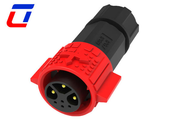 Conector impermeable IP67 de 300V de cable a tabla 3 pin de potencia masculina 4 pin de señal femenina