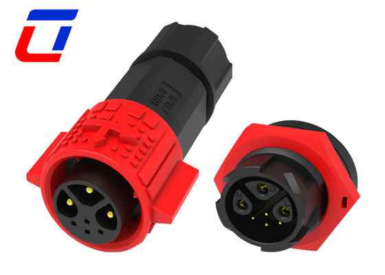 Conector impermeable IP67 de 300V de cable a tabla 3 pin de potencia masculina 4 pin de señal femenina