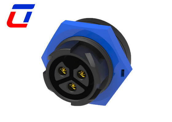 M19 LED 3 pin conector impermeable cable masculino conector de montaje de panel femenino 20A