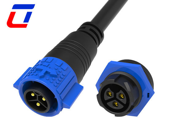 M19 LED 3 pin conector impermeable cable masculino conector de montaje de panel femenino 20A