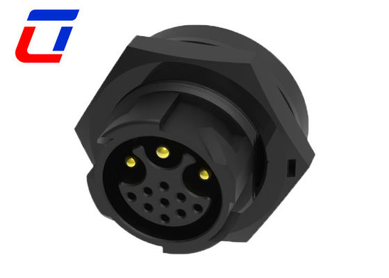 Conector LED de 12 pines resistente al agua 3 de potencia 9 de señal Conectores de mamparo resistentes al agua