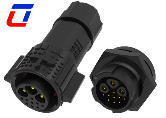 Conector LED de 12 pines resistente al agua 3 de potencia 9 de señal Conectores de mamparo resistentes al agua