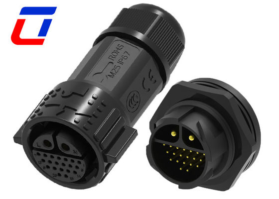 M25 Push Lock Waterproof Conector masculino femenino 2+20 Pin Conectores de cable de calibre 14