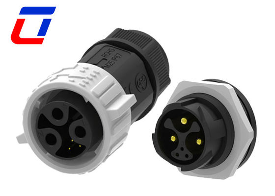 3 + 2 Pin Panel montaje impermeable Conector masculino femenino 50A M25 Cerradura rápida