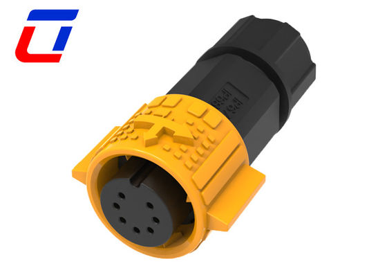 Conector de datos de 7 pines de conector de panel de montaje de conector de panel masculino de M19 a prueba de agua