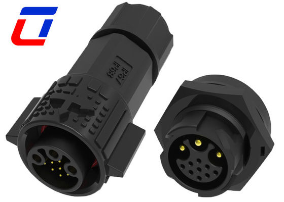 3 9 Pin IP67 Tipo de conector de múltiples pines Conexión de datos y energía a prueba de agua