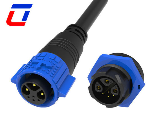 Conector de cable de datos impermeable de bloqueo por empuje 3 pin de potencia 4 pin conector de montaje de panel