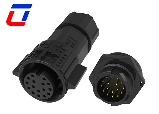 18 pin Push Lock Conector de datos a prueba de agua Conector circular de panel de montaje masculino