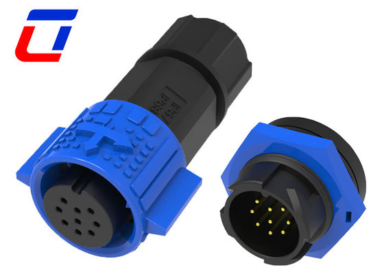 Conector de alambre de 9 pines para exteriores femenino resistente al agua masculino IP67 panel montado M19