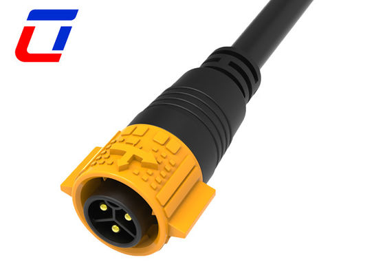 Conector de cable impermeable de 3 núcleos de bloqueo por empuje 20A M19 macho hembra 3 pines
