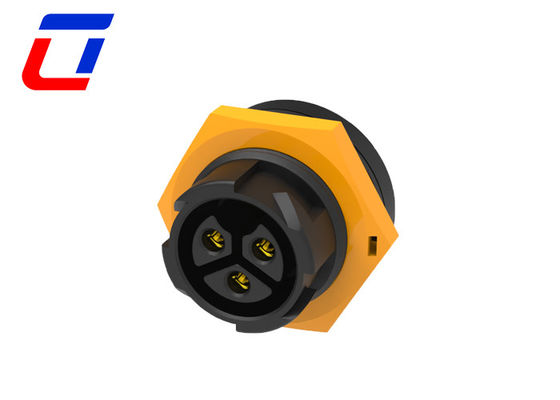 Conector de cable impermeable de 3 núcleos de bloqueo por empuje 20A M19 macho hembra 3 pines