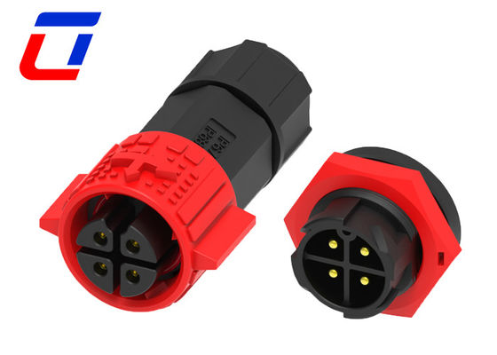 Cables femeninos redondo 4 pines conector de alambre impermeable panel montaje M19 bloqueo por empuje
