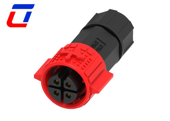 Cables femeninos redondo 4 pines conector de alambre impermeable panel montaje M19 bloqueo por empuje
