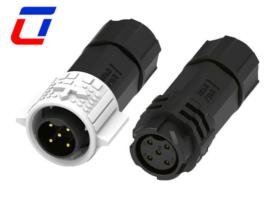Conector de cable a cable de 5 pines masculino femenino Tipos M19 a prueba de agua con bloqueo de empuje