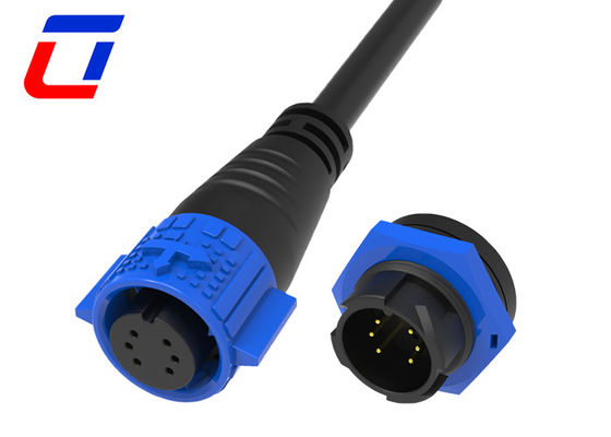 Conector de cable impermeable de bloqueo rápido 6 núcleo M19 Ip67 Conector de montaje de panel