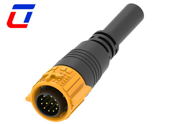 Cables masculinos de conector de 12 pines impermeable IP67 para transmisión de señal