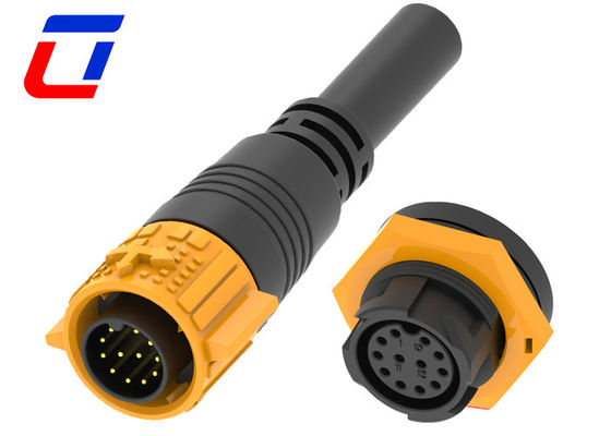 Cables masculinos de conector de 12 pines impermeable IP67 para transmisión de señal