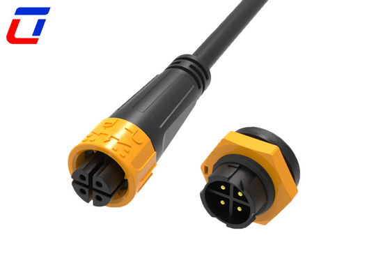 M16 Conector de alimentación impermeable de 4 pines de mujer a hombre de 300 V duradero para aplicaciones
