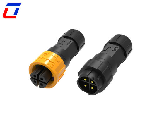 M16 Conector de alimentación impermeable de 4 pines de mujer a hombre de 300 V duradero para aplicaciones
