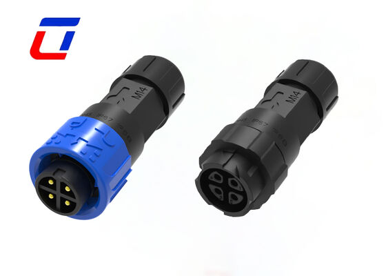 M16 4 pin IP67 Conector de energía a prueba de agua Femenino a Hombre 300V Durable para aplicaciones