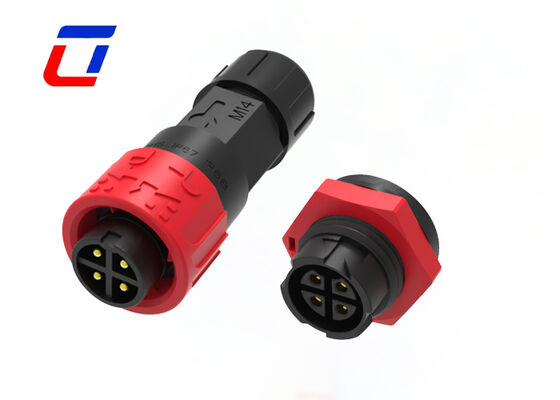 M16 4 pin IP67 Conector de energía a prueba de agua Femenino a Hombre 300V Durable para aplicaciones