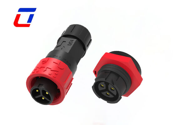 M16 Conector de energía impermeable de 3 pines de 300 V de hombre a mujer