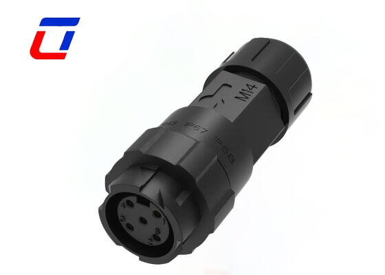 Conector de plástico circular impermeable M16 IP67 de 5 pines fácil de instalar hombre y mujer