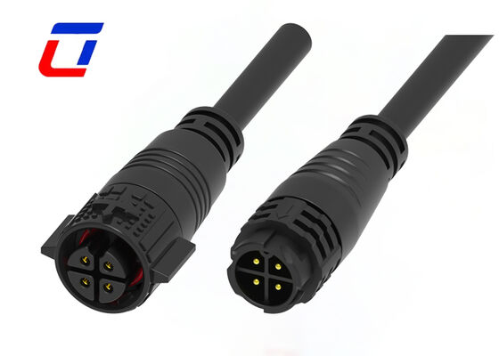 M19  15A 4 Pin Wire To Wire Connector IP67  Push Lock Outdoor Power Connectors