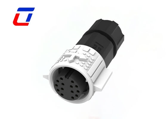 Conector impermeable de 14 pines de bloqueo por empuje M19 Conectores de alambre dorado OEM