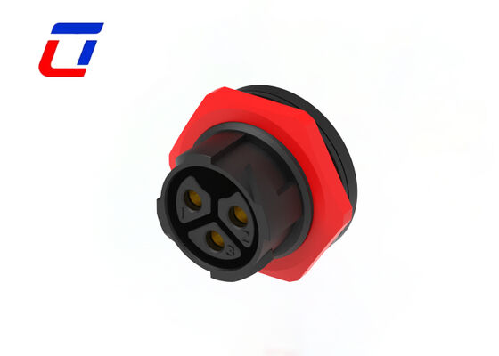 Conector de enchufe de 3 pines M25 50A Conector de alimentación impermeable para nueva energía