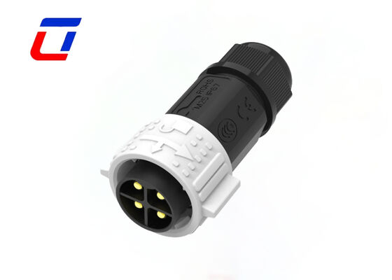 PA66 M25 4 Pin Power Connector OEM Push Pull Cable To Cable Connectors