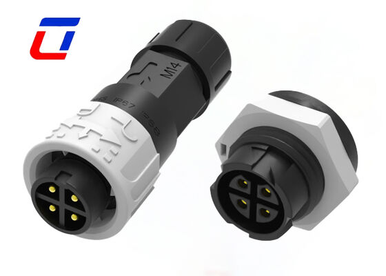 Conector de montaje de panel circular 4Pin M16 IP67 10A Conectores de cable a prueba de agua