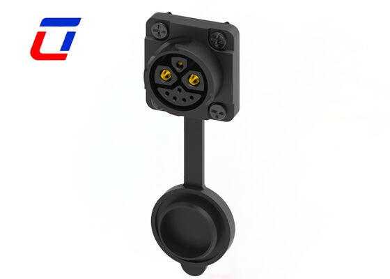 M23 Conectores de cable moldeados a 90 grados 2+1+5 Pin Push Lock Conector a prueba de agua