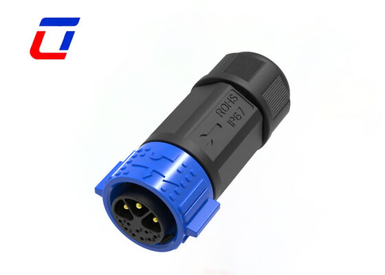 Conector impermeable M25 cable a placa 3+9 pines Datos Alimentación PA66 Exterior